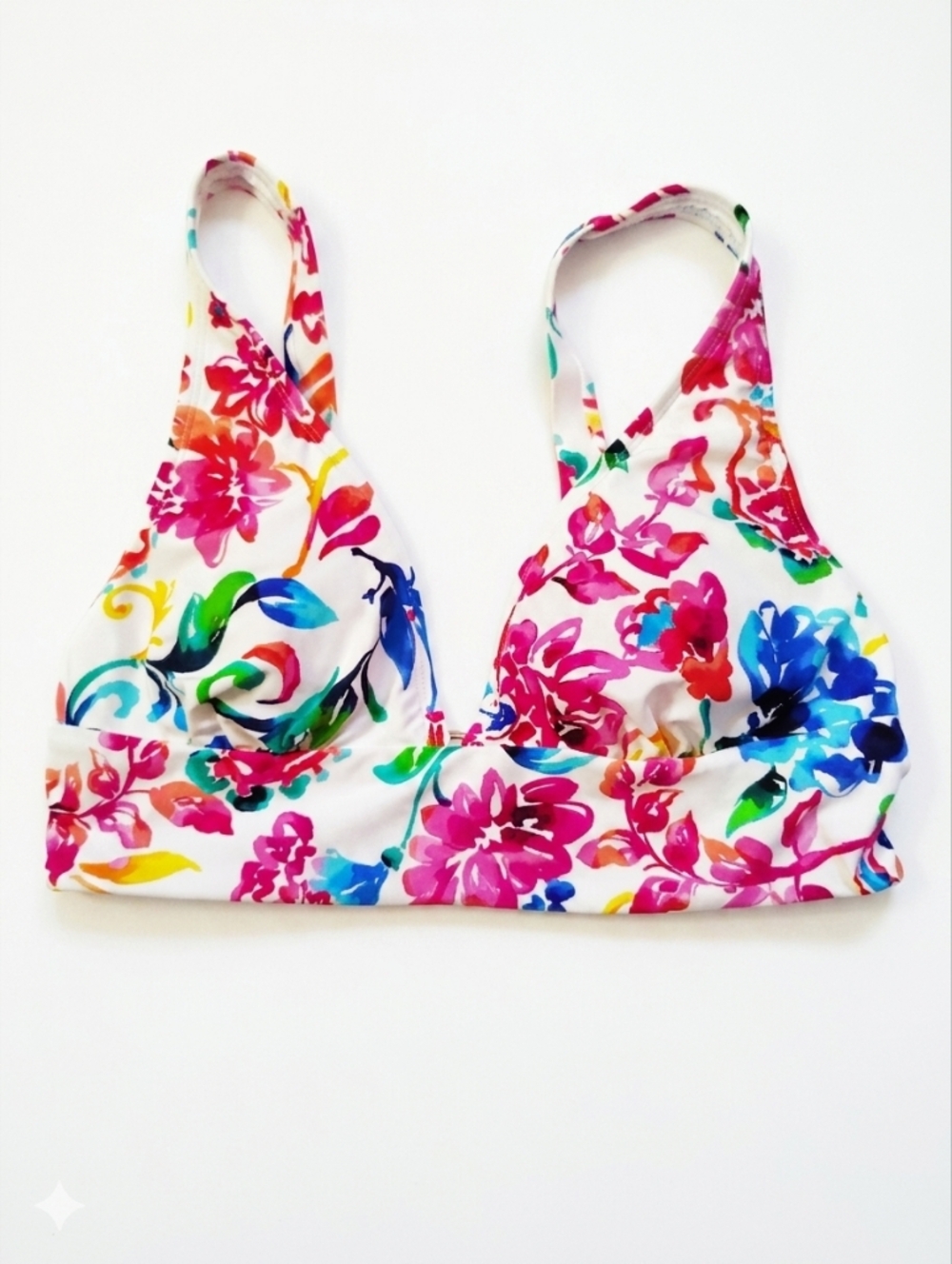 Anne Cole Floral Bikini Top Small Nwot